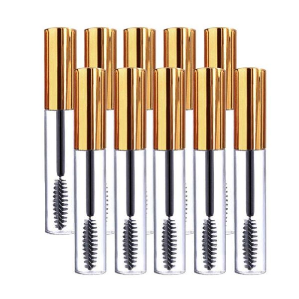 OEM Gold Mascara Brush With Empty Bottle 10ml Cosmetic Packaging​