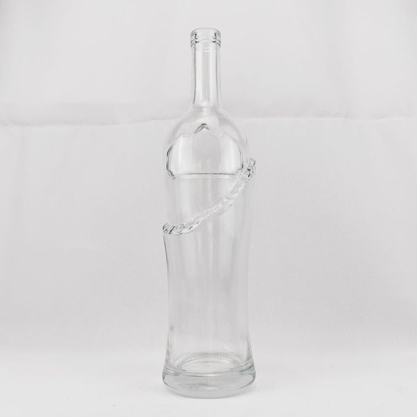 Collar Material Glass Tall Round Long Neck Glass Bottle Ice Wine 750ml 1L Made in Cork Top