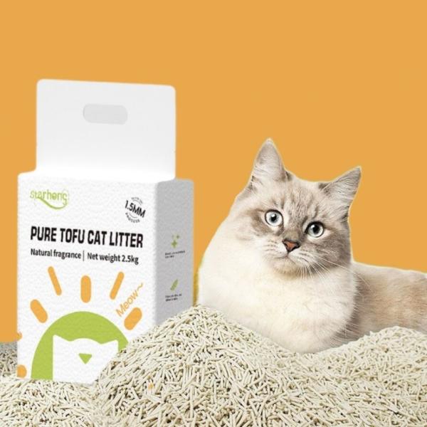 BSCI MSDS Litter de chat non parfumé en vrac 1,5 mm Petit poids Litter de tofu sable
