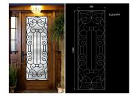 Porte d'entrée en fer forgé et agon en verre rempli 22 * 64 pouces durable