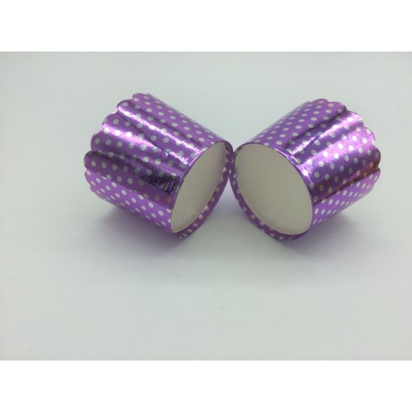 White Dot Laser Cut Cupcake Wrappers Aluminumfoil Muffin Cups Food Grade Paper
