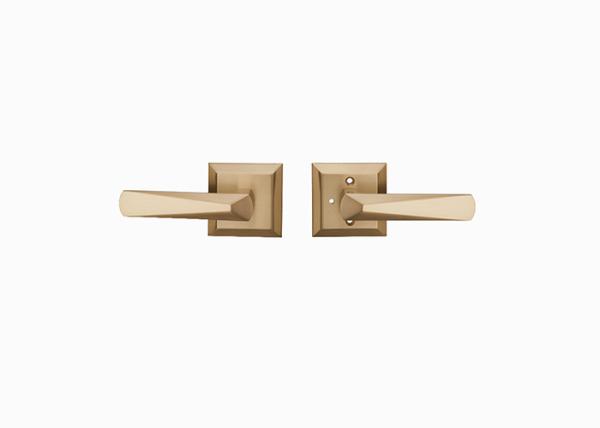 Amertop brass Privacy Lever Door Handle for Bedroom Bathroom, Reversible for Left Right Handed Doors