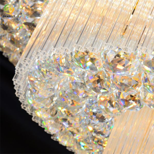 Классическая роскошная золотая современная светодиодная хрустальная потолочная лампа E14 с цоколем лампы