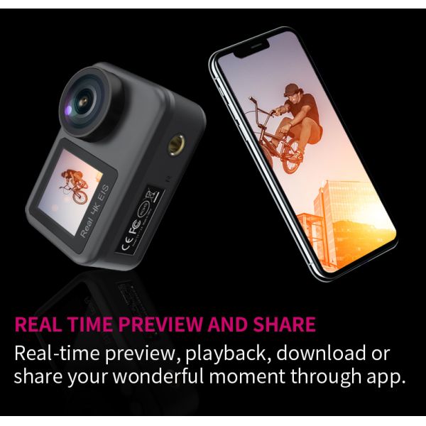 Real 4k Sports Ultra Hd Dv Wifi Action Camera Waterproof 20m Dual Screen Action Camera
