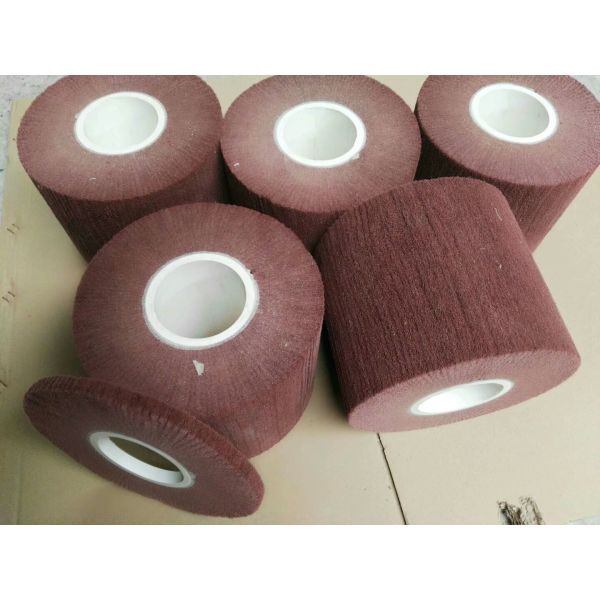 high quality None woven abrasive wheel Abrasive Wire Drawing Wheel with Keyhole Arbor OEM fiber polishing wheel 120*100*19mm