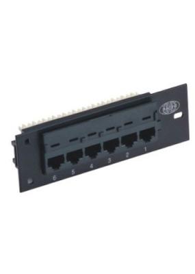 6 cor do preto do painel de remendo do painel de remendo 1U da montagem em rack do porto Cat5e 110 IDC UTP
