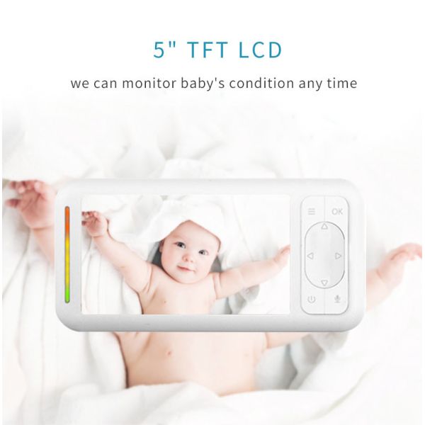 Smart Phone 720p Babyphone Monitor 5V Home Pet Camera Ring Music WiFi Video With Crib Mount