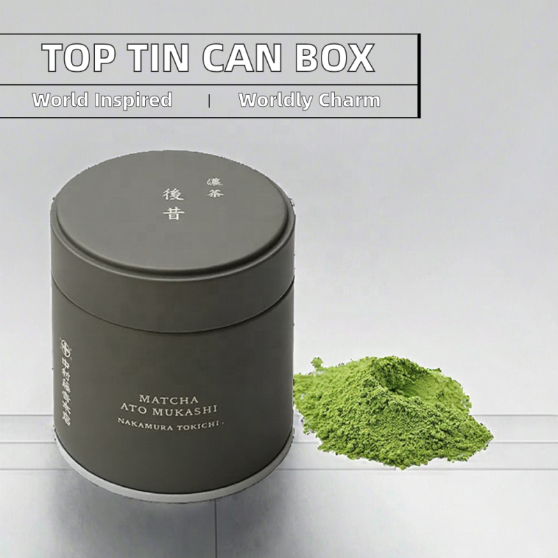 Cylinder Tinplate Can Food Storage Container Empty Tin Candle Jar Screw Cap For Matcha Coffee Candy