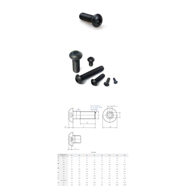 ISO7380 Carbon Steel M5 Socket Head Machine Screw High Tensile