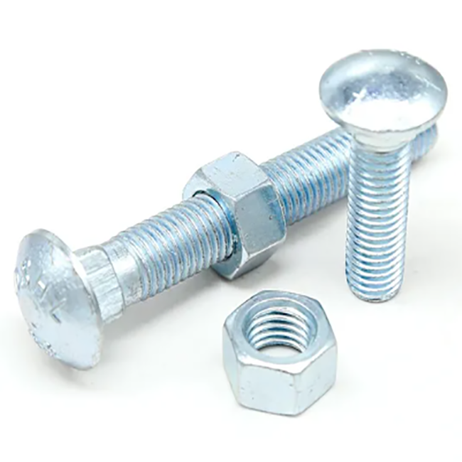 Zinc Blue  M12 1045 Gr.8.8 METAL BOLT Carriage Bolt Large Round Head DIN603