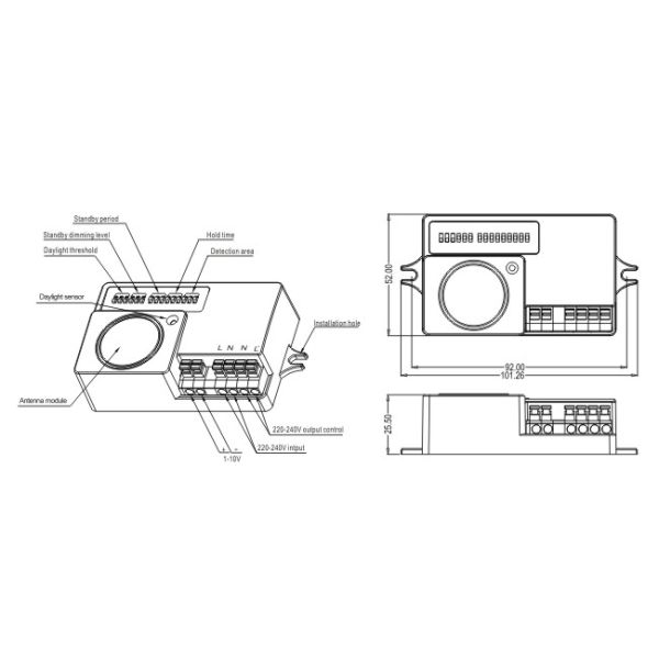 Датчик движения MC003V компакта управлением 1-10v DALI люкса DE с CE TTE