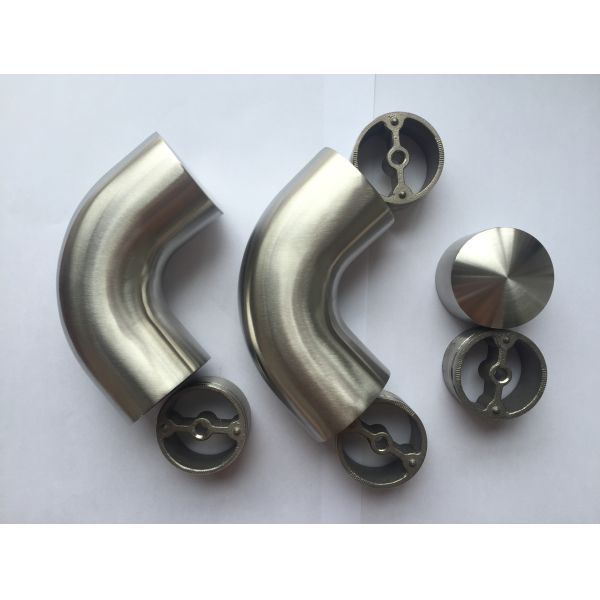 Stainless Steel Wood Handrail Connectors Brushed / Polished Type Available