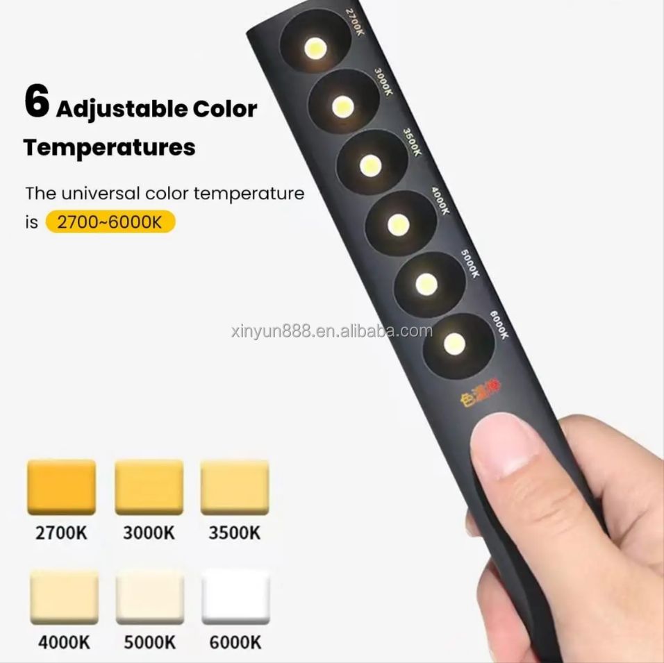 Cross-border Hot Selling Color Temperature Stick 6 Kinds of Color Temperature Adjustment Multi-function Lighting Working Lamp