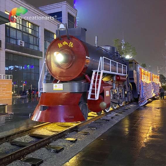 Resistência de oxidação decorativa do trem do metal da plaza da exposição do campo de jogos
