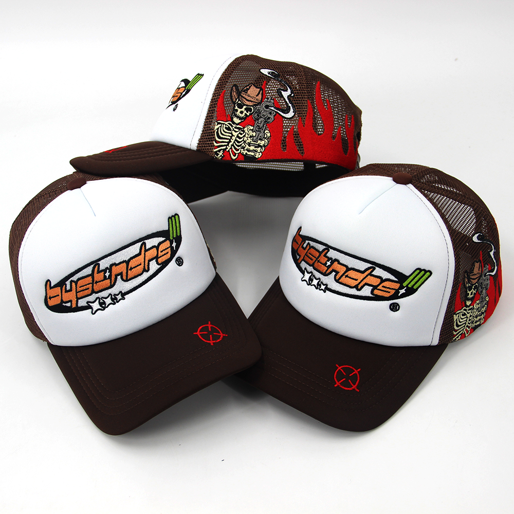 Custom Embroidery Trucker Hats With Screen Printing logo Plain Foam