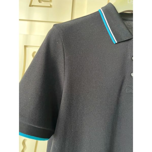 Men's Polo Shirts with Contrast Trim & Textured Design 100% Cotton Piqué High Quality T-Shirt Factory Men Polo T-shirt