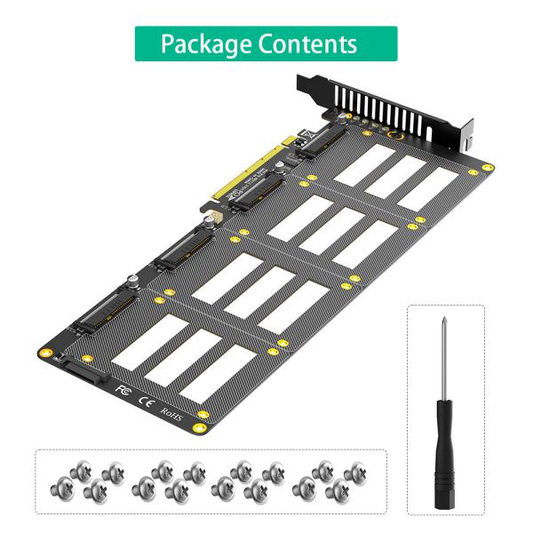 U.2 to PCI-e Riser Adapter PCIe4.0 X16 to 2.5 U.2 (SFF-8639) SSD Expansion Card