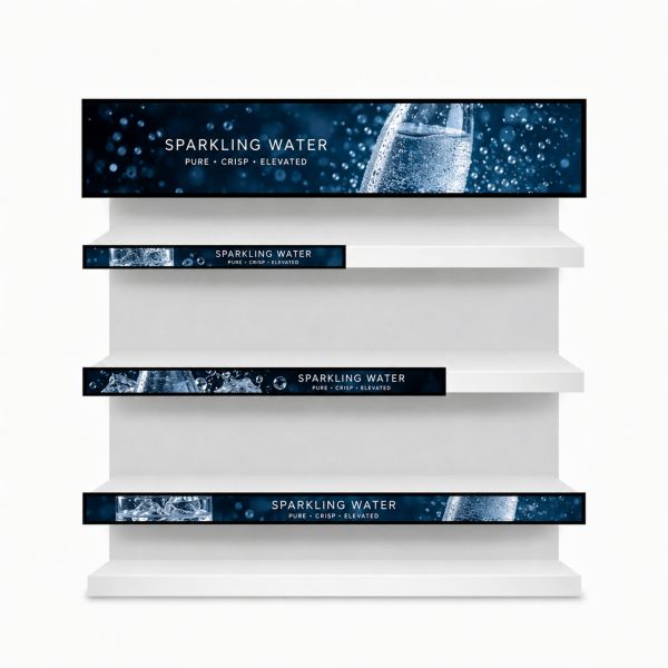 MJK 4K LCD Stretched Bar Digital Poster Advertising Display with Animation 23.6 Inch Built-In CMS Retail Shelf Monitor Strip