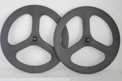 Hot sale 700c 3k Matt tri-spokes /3-spoke carbon clincher wheel for road bicycl&track bike