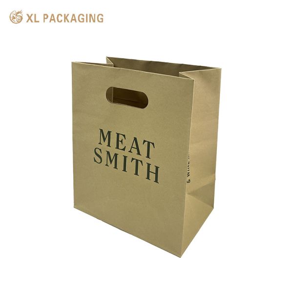 Оптовая заказ Браун Kraft одноразовые бумажные пакеты для упаковки продуктов питания для вывоза с ручкой