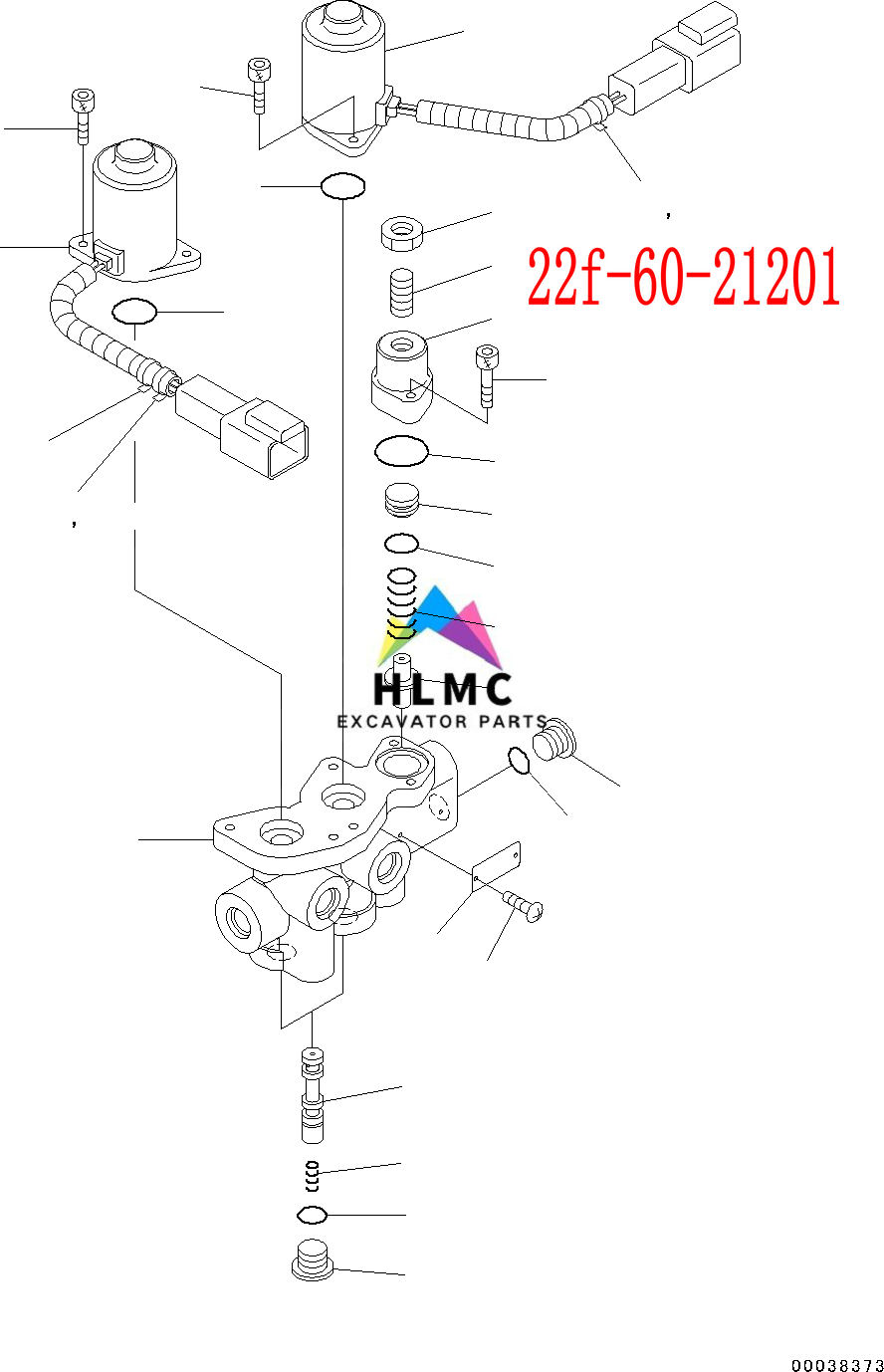 22F-60-21201 22F6021201 Excavator Spare Parts Pc55 Pc40 Dh55 12V Rotation Solenoid Valve