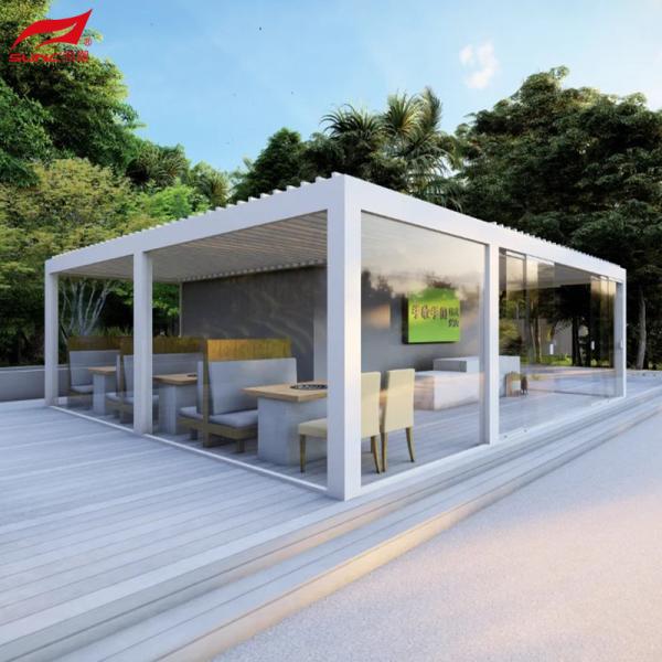 Pergola en aluminium et bâtonnet rond de pergola en aluminium monté sur le mur pour votre vie en plein air