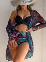 Tela especial traje de baño de tres del pedazo del traje de baño señoras del bikini 3 pedazos