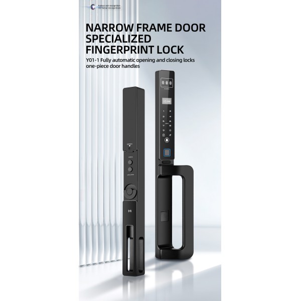 Wholesale Face Recognition Fingerprint Lock 35MM Narrow Bezel Cell Phone Tuya Aluminum Door Code Lock Automatic Smart Door Locks