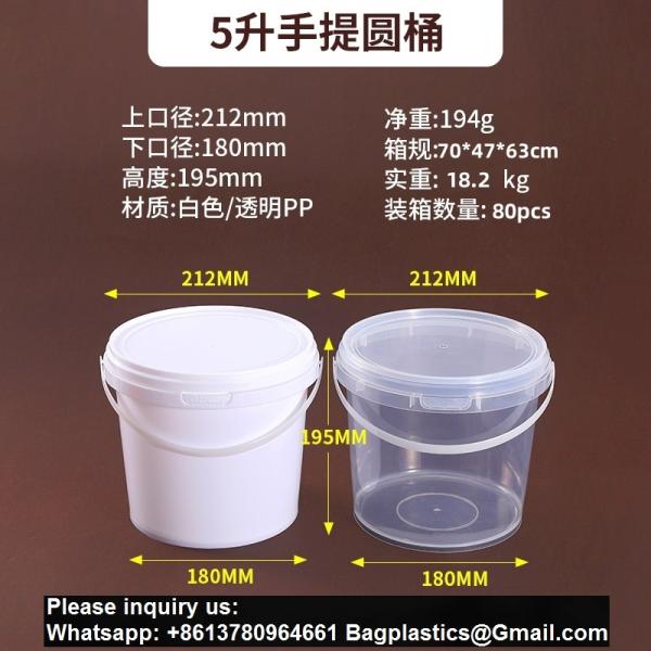 500ML/750ML/1000ML Plastic Cups Lids Wholesale Disposable Clear Plastic Drink Buckets Fruits Container Tubs For Drinks Foods