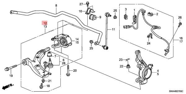 RE3 RE4 Engine Lower Suspension Control Arm 51350 SWA E01 6 Months Warranty