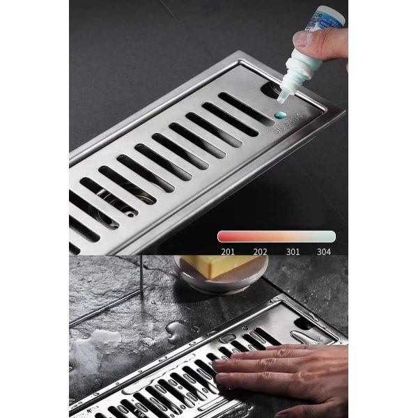 Linear Rectangular Shower Floor Drain With Brush Polishing Finish ODM