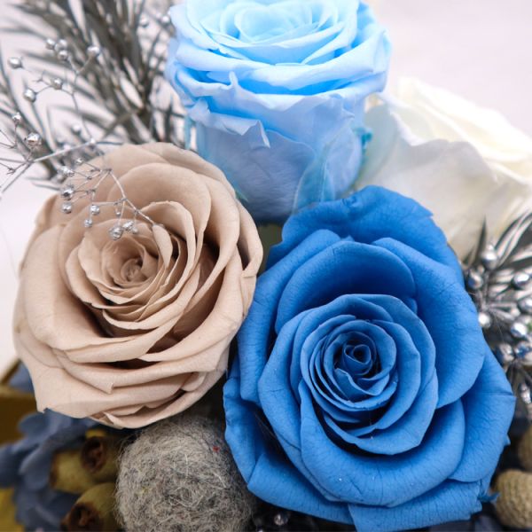 Durable Preserved Rose Glass Dome 100% Handmade Real Touch Natural Rose Dye