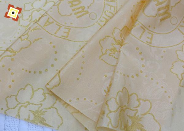 Woven 100 Polyester Mattress Quilting Fabric Warp Knitted Gold Plated Printed Pattern