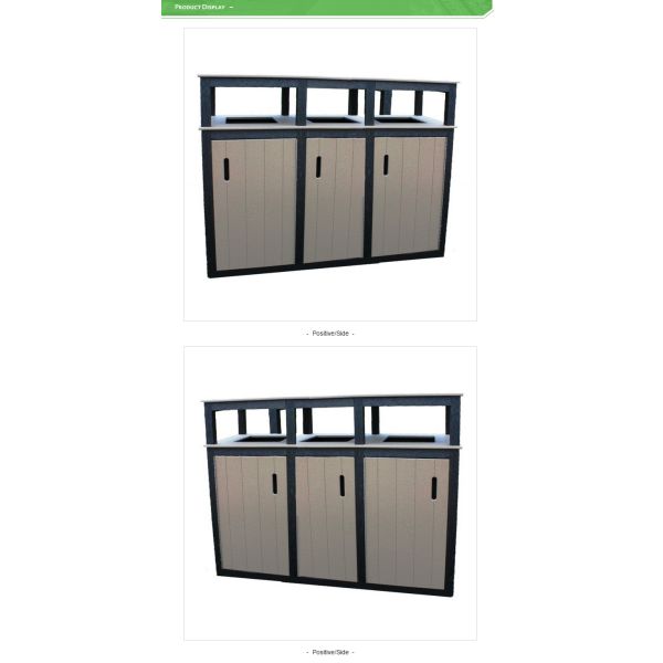 Powder Coated Iron 45L Outside Garbage Containers