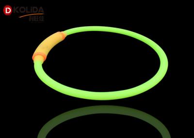 Luminous USB Charging Adjustable Waterproof Lighted Dog Collar Led Necklace Green / Yellow