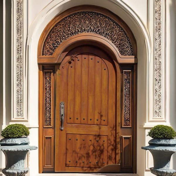 Modern Arched Interior Door Solid Wood Construction Home Room Doors
