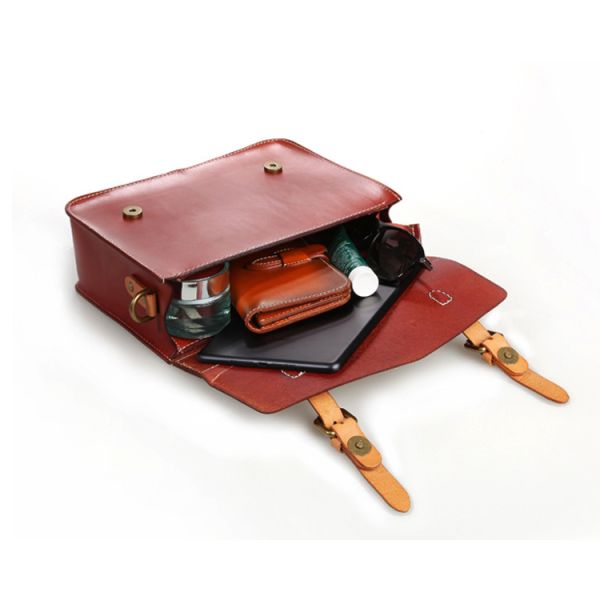 LH-62-3 Handmade Handbags Vintage Briefcase Genuine Leather Ladies Bags