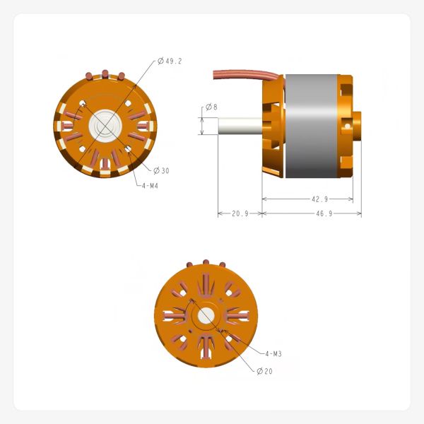 5045 Hall Sensor Brushless DC Electric Motor 200KV Motor For Electric Skateboard