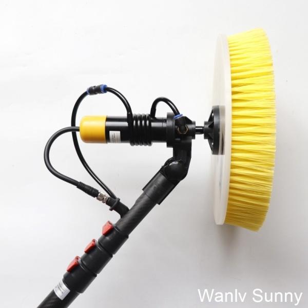 Single-Disc Solar Panel Cleaning Brush with Long-Distance Water Pump and Telescopic Handle