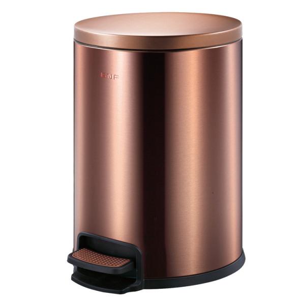 Champagne Gold Hotel Trash Bin With Lid Foot Operated Hotel Room Dustbin