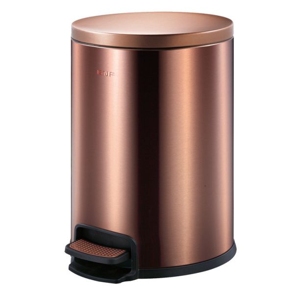 Шампанское золотое гостиничное мусорное ведро с крышкой и ногой