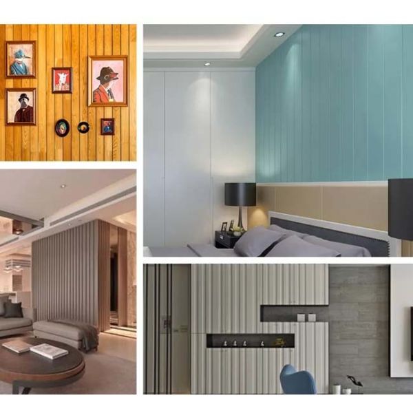 Painel de parede composto acanelado 160mm x 24mm da madeira interna WPC da decoração impermeáveis