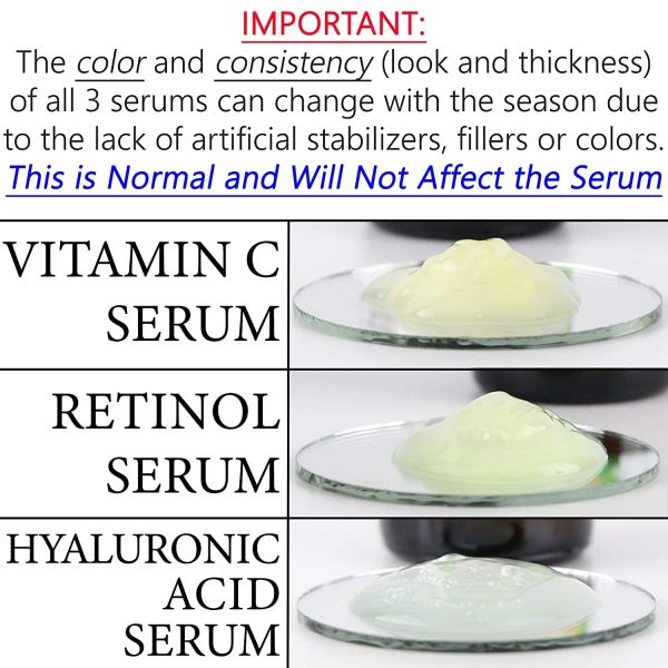 Набор сыворотки вызревания необходимой стороны ODM анти- содержит витамин C ретинола и Hyaluronic кислоту