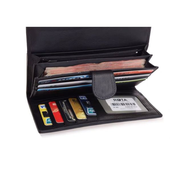 Unisex Style Authentic Stingray Skin Women Long Wallet Lady Card Holders Genuine Leather Female Large Clutch Purse