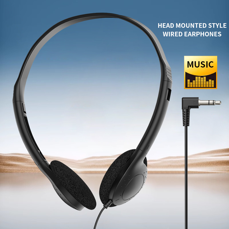 857 Lightweight wired in headphones, 3.5mm jack/C-type plug can be customized for stereo headphones, OEM/ODM customized multi-color headphones, suitable for laptops in aviation museums, school offices