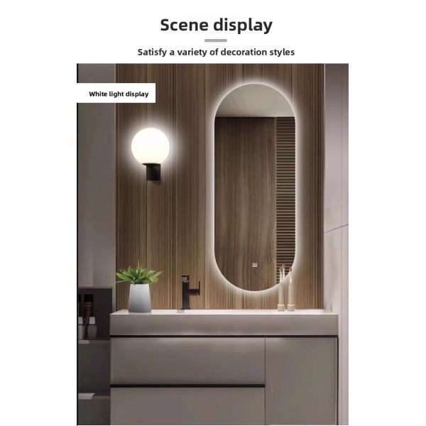 Oval LED Smart Bathroom Mirror - Wall Mounted Vanity Mirror with Touch Switch