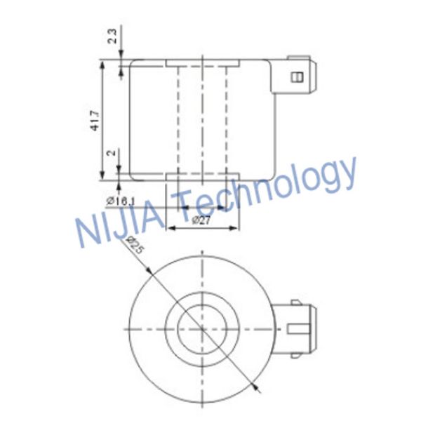 20W Waterproof Automotive Solenoid Landi Type Relieve Valve Coil Φ 16.1 × 41.7mm