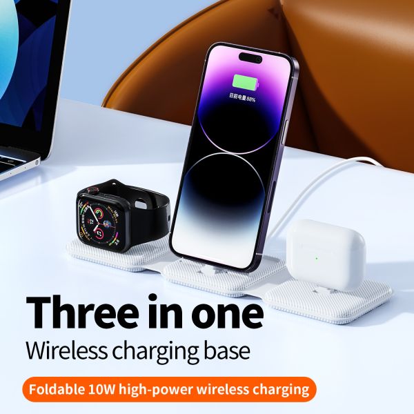 Foldable 3 In 1 Wireless Charger Magnetic Vertical Fast Speed