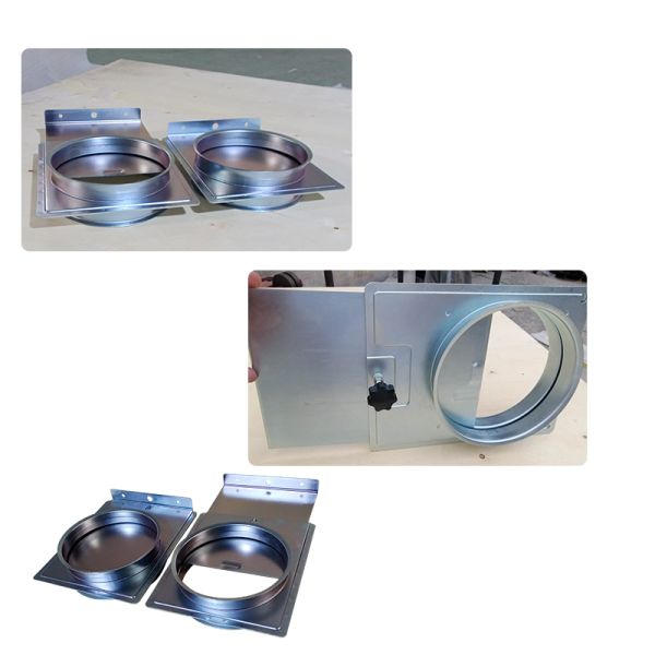 Metal Connect Fittings Blast Gate 100mm For Dust Collection