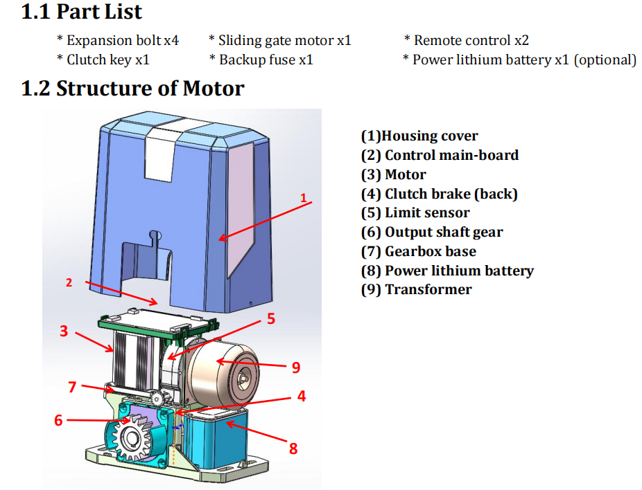 Speed Adjustable Sliding Gate Motor with Soft Start & Stop and Obstacle Reversal for Smooth Operation